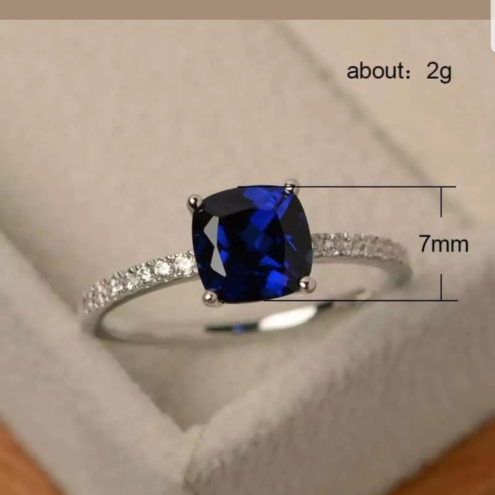 Gorgeous blue&green gemstone S925 rings - Picture 4 of 7